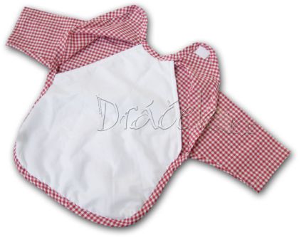 Bryndák s rukávy bílý s červeným lemem a aplikací Delfín