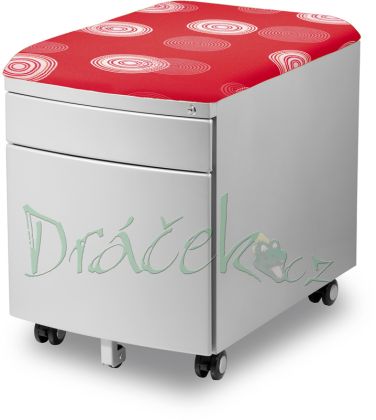 Dětský pojízdný kontejner se zámkem stříbrný - polyester