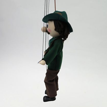 Myslivec 20 cm, dřevěná loutka