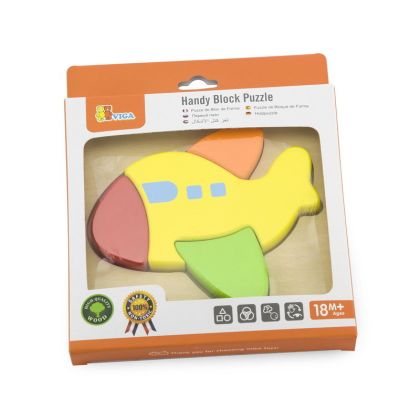 VIGA, Dřevěné puzzle pro nejmenší - letadlo