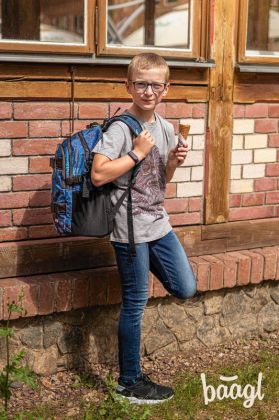 BAAGL Školní batoh Skate Struktury modrý