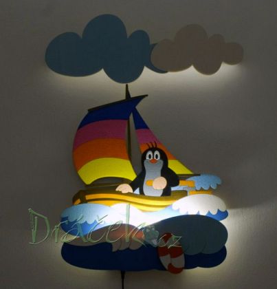 Nástěnná LED lampička Krtek na lodi