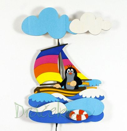 Nástěnná LED lampička Krtek na lodi