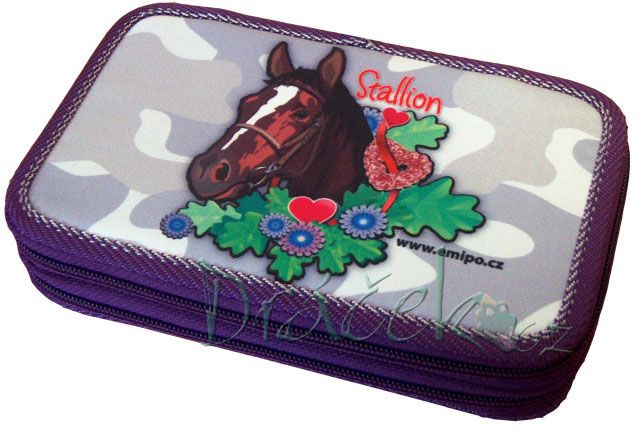 Neplněné školní pouzdro EMIPO dvoupatrové 02 Exkluziv Stallion