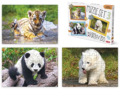 Efko Puzzle SET 3 MLÁĎÁTKA V ZOO 20,40,60 dílků (A5)