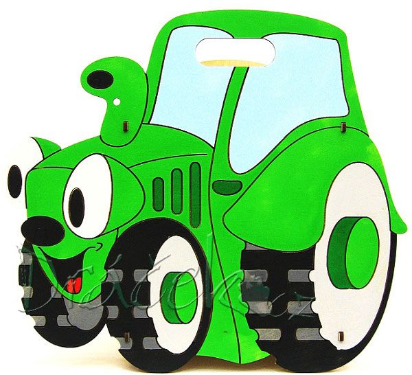 Odpadkový koš Traktor zelený