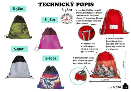 Sáček na přezůvky EMIPO TOP LINE 01 Deluxe Flowers fialová