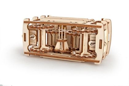 Ugears 3D dřevěné mechanické puzzle Kaninová lanovka s tratí