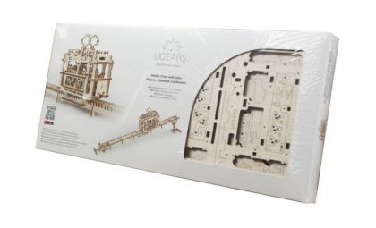 Ugears 3D dřevěné mechanické puzzle Kaninová lanovka s tratí