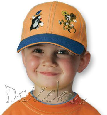 Baseballová čepice Krteček oranžovo-modrá