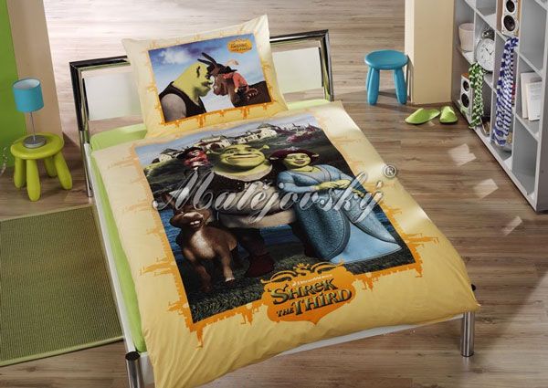 Dětské povlečení Shrek na zámku žluté velké
