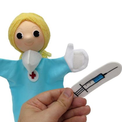 Sada maňásků Hygiena (sestřička, doktor, bacily)