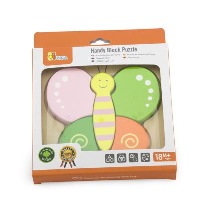 VIGA, Dřevěné puzzle pro nejmenší - motýl