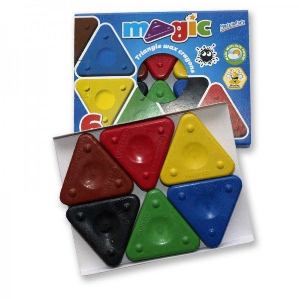 Magické trojboké voskovky - základní barvy, 6ks