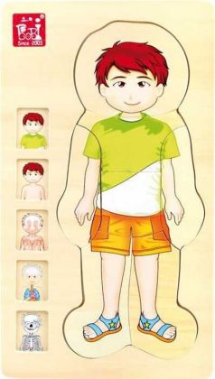 Small Foot Dřevěné hračky puzzle anatomie Kluk Tim