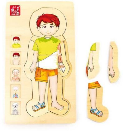 Small Foot Dřevěné hračky puzzle anatomie Kluk Tim