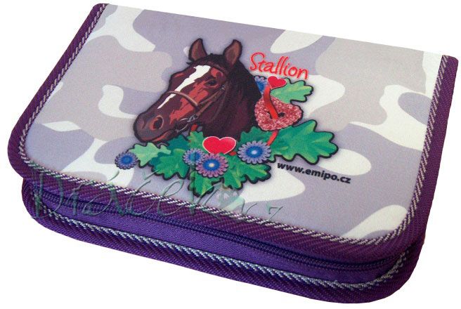 Plněné školní pouzdro EMIPO s dvěma klopami 02 Exkluziv Stallion
