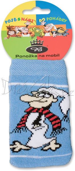 Ponožka na mobil Křemílek a Vochomůrka modrý