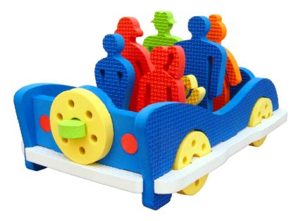 Pěnové puzzlepky Rodinka na cestách - vodolepky