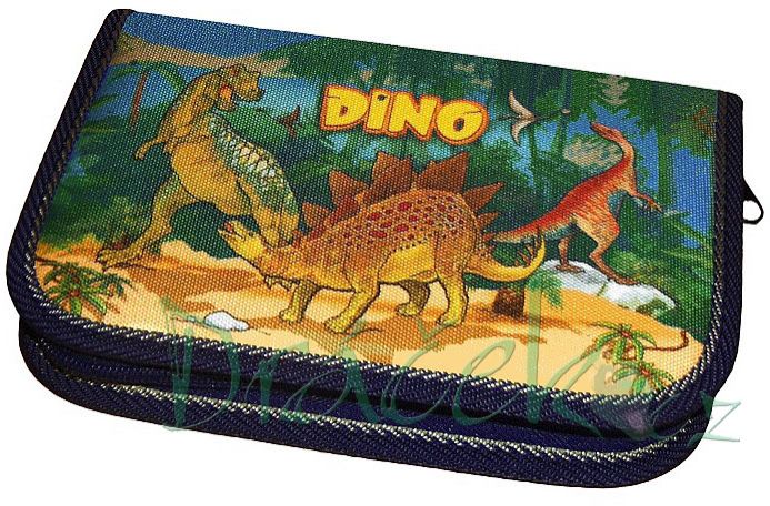 Plněné školní pouzdro EMIPO s klopou 01 Elegant Dino