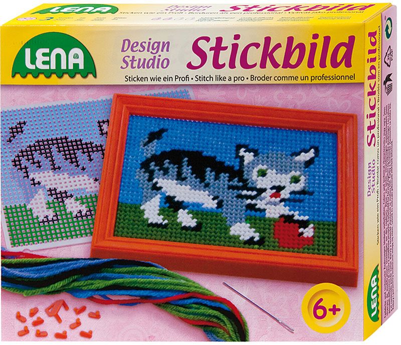 Lena, Vyšívání obrázek kočka