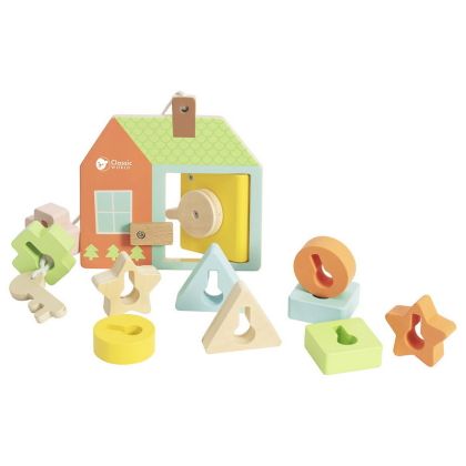 Classic World, skládanka/vkládačka Dveřní zámky dřevo 11ks