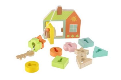 Classic World, skládanka/vkládačka Dveřní zámky dřevo 11ks