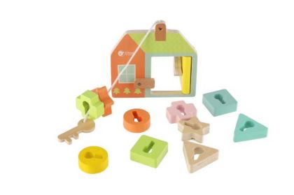 Classic World, skládanka/vkládačka Dveřní zámky dřevo 11ks