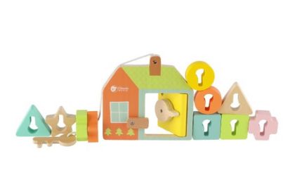 Classic World, skládanka/vkládačka Dveřní zámky dřevo 11ks