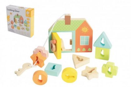Classic World, skládanka/vkládačka Dveřní zámky dřevo 11ks