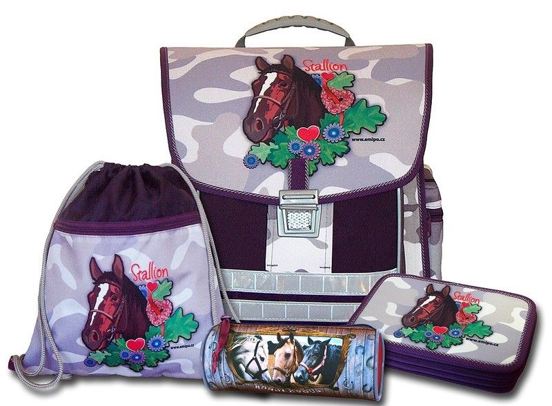Čtyřdílný školní aktovkový set EMIPO Stallion