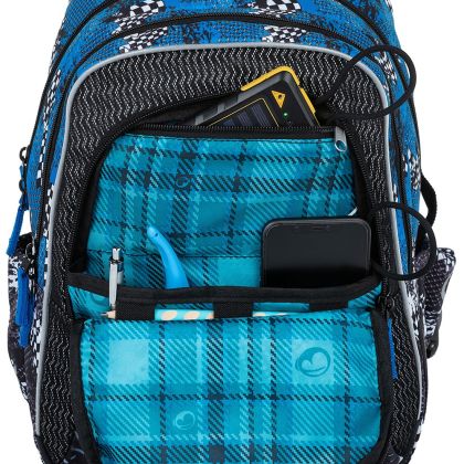 BAGMASTER, Školní batoh LUMI 23 D - Modré auto