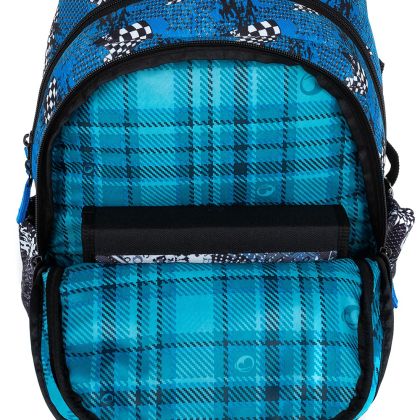 BAGMASTER, Školní batoh LUMI 23 D - Modré auto