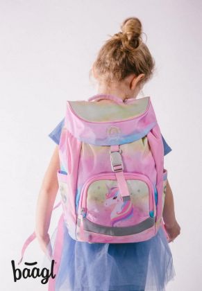 BAAGL SET 3 Airy Rainbow Unicorn: batoh, penál, sáček