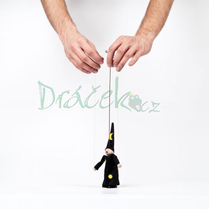 Loutka - čaroděj Vilém s vodícímí šňůrkami