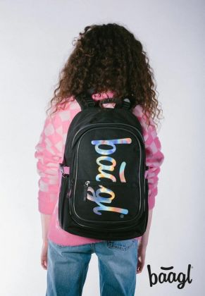 BAAGL Školní batoh Core Metallic Holo