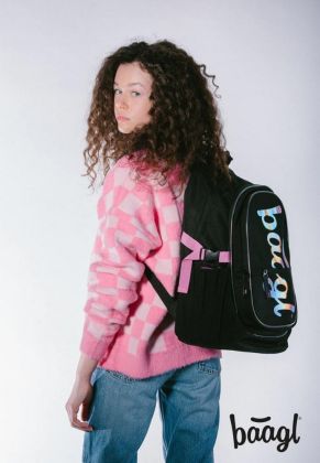 BAAGL Školní batoh Core Metallic Holo