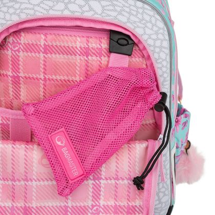 BAGMASTER, Školní batoh LUMI 23 A růžovomodrá - Srnka a koloušek