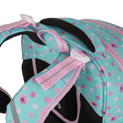 BAGMASTER, Školní batoh LUMI 23 A růžovomodrá - Srnka a koloušek