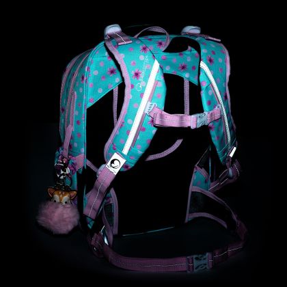 BAGMASTER, Školní batoh LUMI 23 A růžovomodrá - Srnka a koloušek