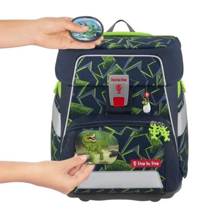 Školní aktovka SPACE pro prvňáčky - 5dílný set, Step by Step Wild T-Rex Taro, certifikát AGR