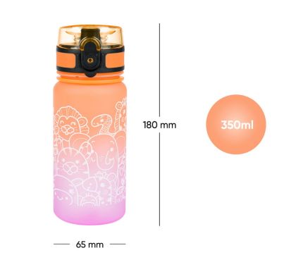 BAAGL Tritanová láhev na pití Gradient Zvířata, 350 ml