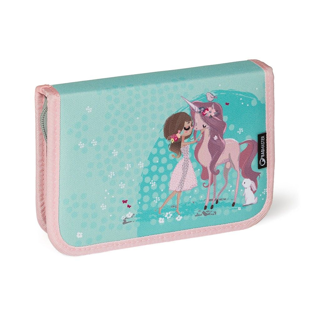 BAGMASTER, Školní dvouchlopňový penál CASE DOPI 23 B - Jednorožec a králíčci