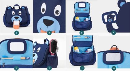 Dětská kosmetická taštička Affenzahn Washbag Dog David - grey