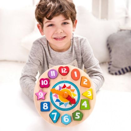 Vkládačka Hodiny dřevo 15ks