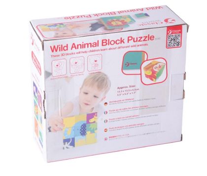 Kostky kubus Divoká zvířata - Zoo dřevo 9ks