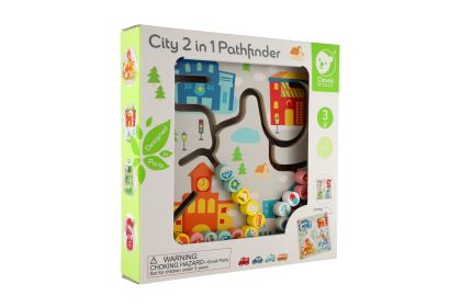 Vkládačka - edukační labyrint Město - Recyklace 2v1 dřevěný