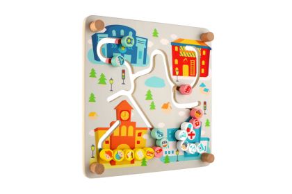 Vkládačka - edukační labyrint Město - Recyklace 2v1 dřevěný