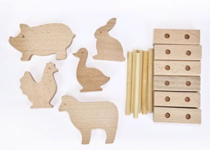 Farma - stavebnice dřevěná 17 dílků