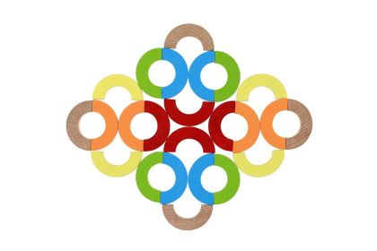 Mozaika - hra balanční dřevo 24 dílků